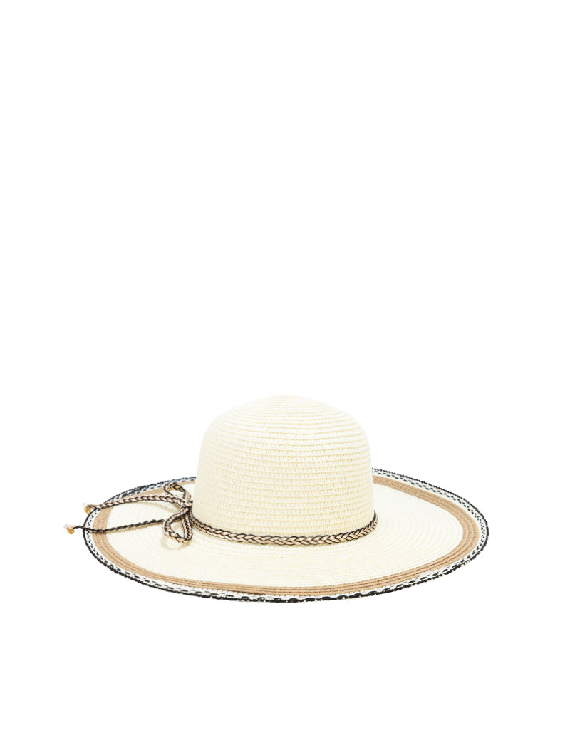 Chapeau en paille à chaîne